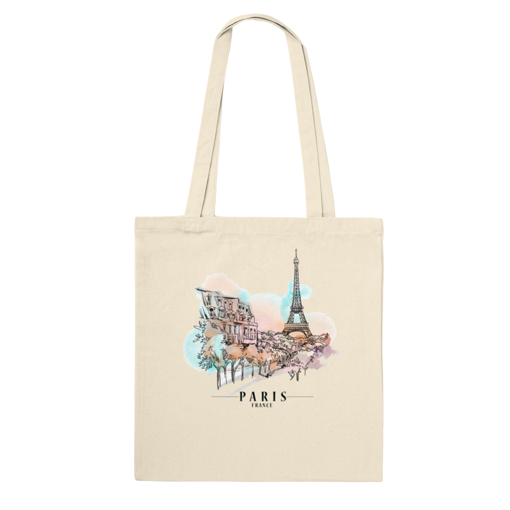 Paris Autumn Illustration - France Tote Bag