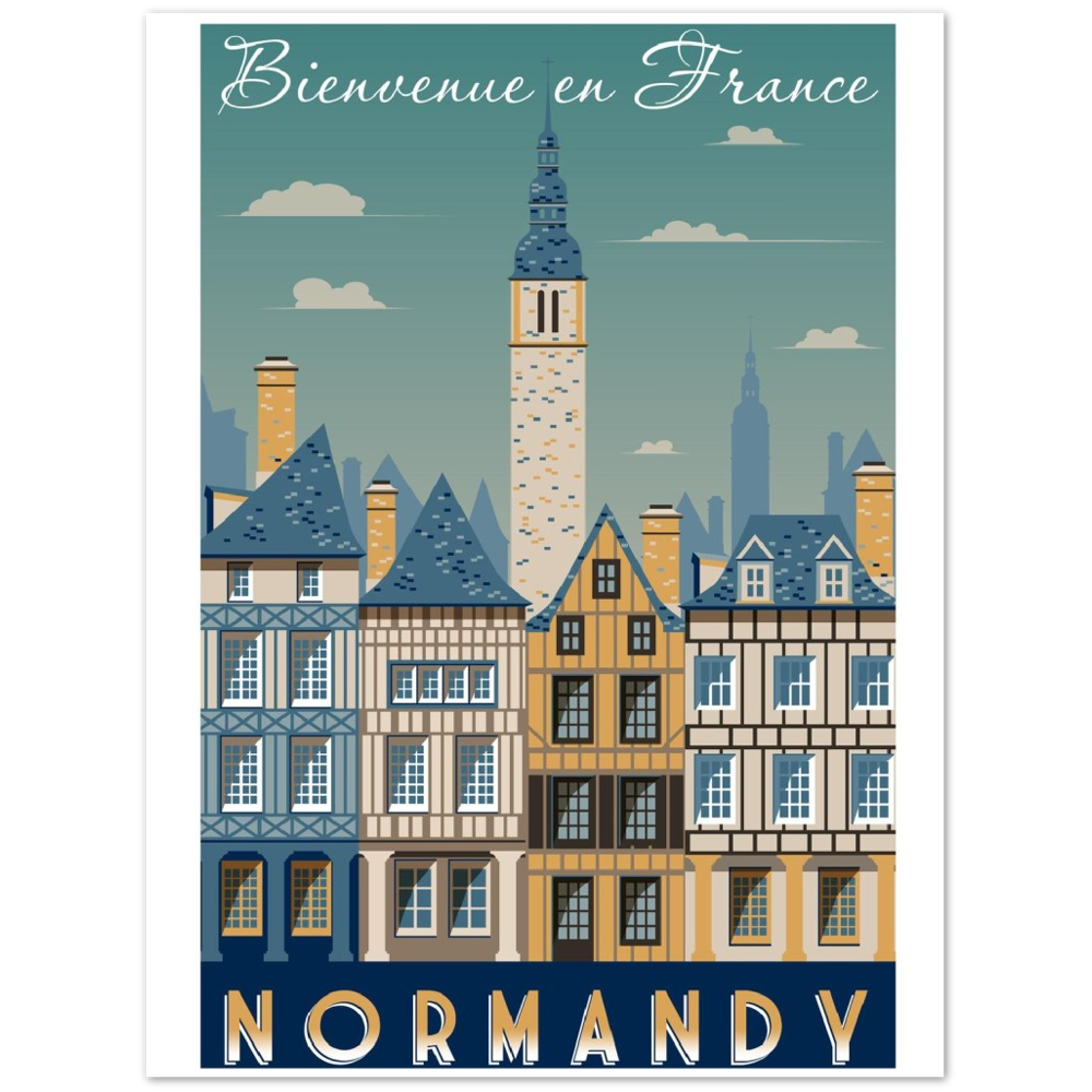 Retro Normandy | France Poster