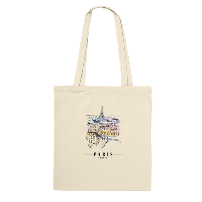 Paris Rooftop Illustration - France Tote Bag