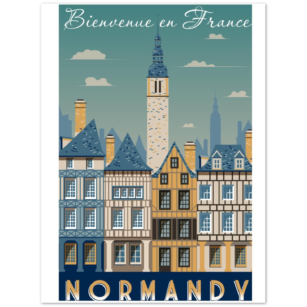Retro Normandy | France Poster