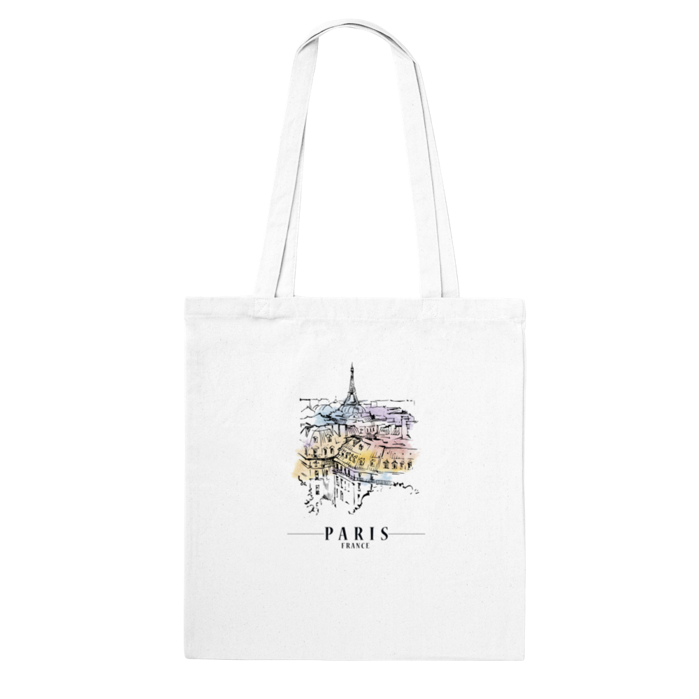 Paris Rooftop Illustration - France Tote Bag